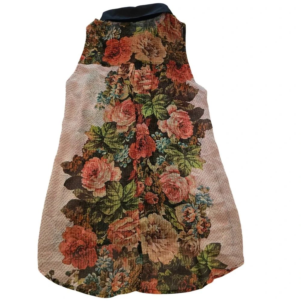 Floral Snakeskin Lace Sleeveless Blouse Sheer Romantic‎ Goth Whimsigoth Small